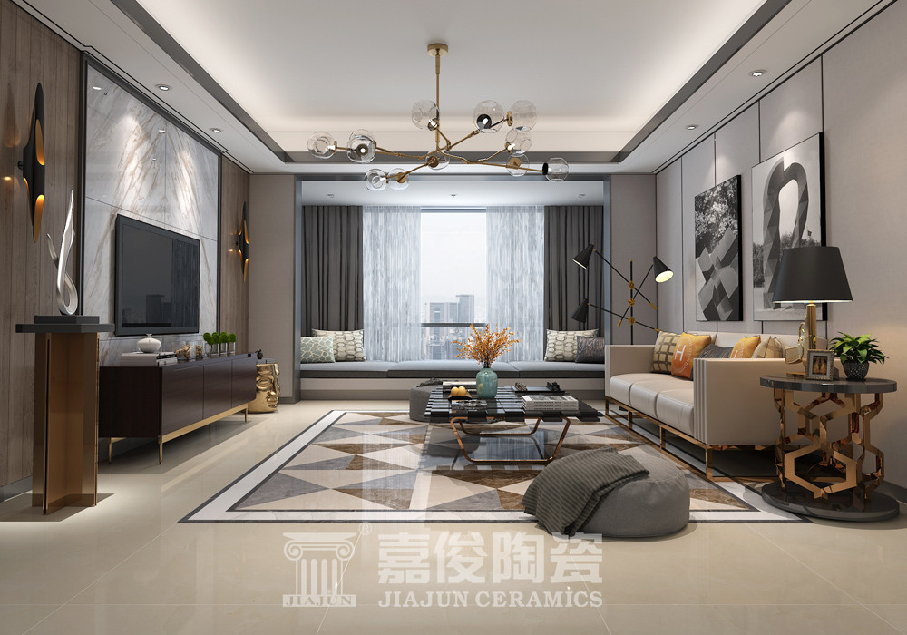 瓷磚不同色調(diào)混搭的效果